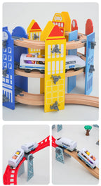 Neues Holzeisenbahn-Schienenset, elektrischer Zug, Magnetauto, Druckguss-Steckplatz, passend für alle Marken, Biro Holzschienen, Montagespielzeug, Jungen-Geschenk