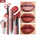 4tlg. Set Langanhaltendes Wasserdichtes Lippen-Make-up-Kit – Weicher, geschmeidiger cremiger Lippenstift & Lipgloss Lip Oil Set