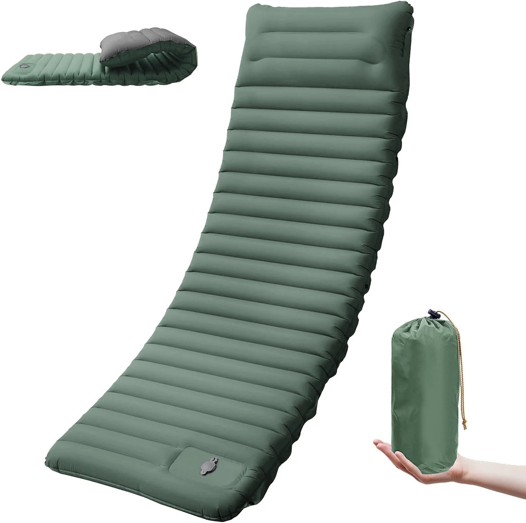 Extra dickes, 10 cm hohes Camping-Schlafpolster, selbstaufblasende Outdoor-Campingmatten, miteinander verbindbares Schlafpolster zum Wandern und Angeln