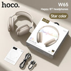 hoco Over-Ear Bluetooth 5.4 Kopfhörer Sport Kabellose Ohrhörer Headsets mit Mikrofon für Telefonate Stoff-Ohrpolster
