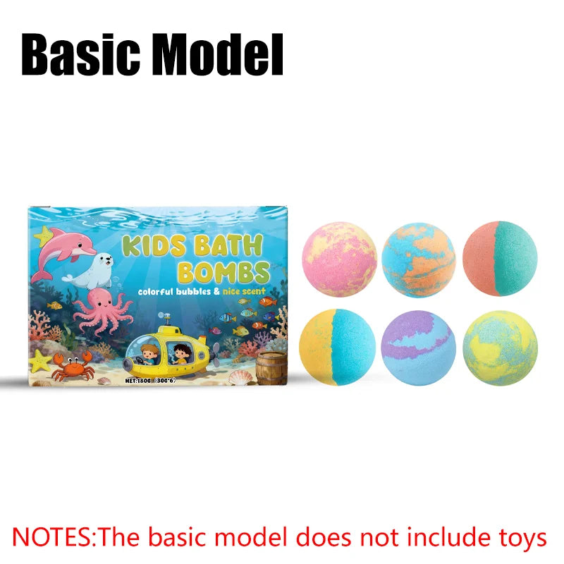 Badebomben-Set für Kinder Badegeschenk mit verstecktem Spielzeug Sicheres Ozean-Sprudelbad Perfekt für sensorisches Spielen Badespaß