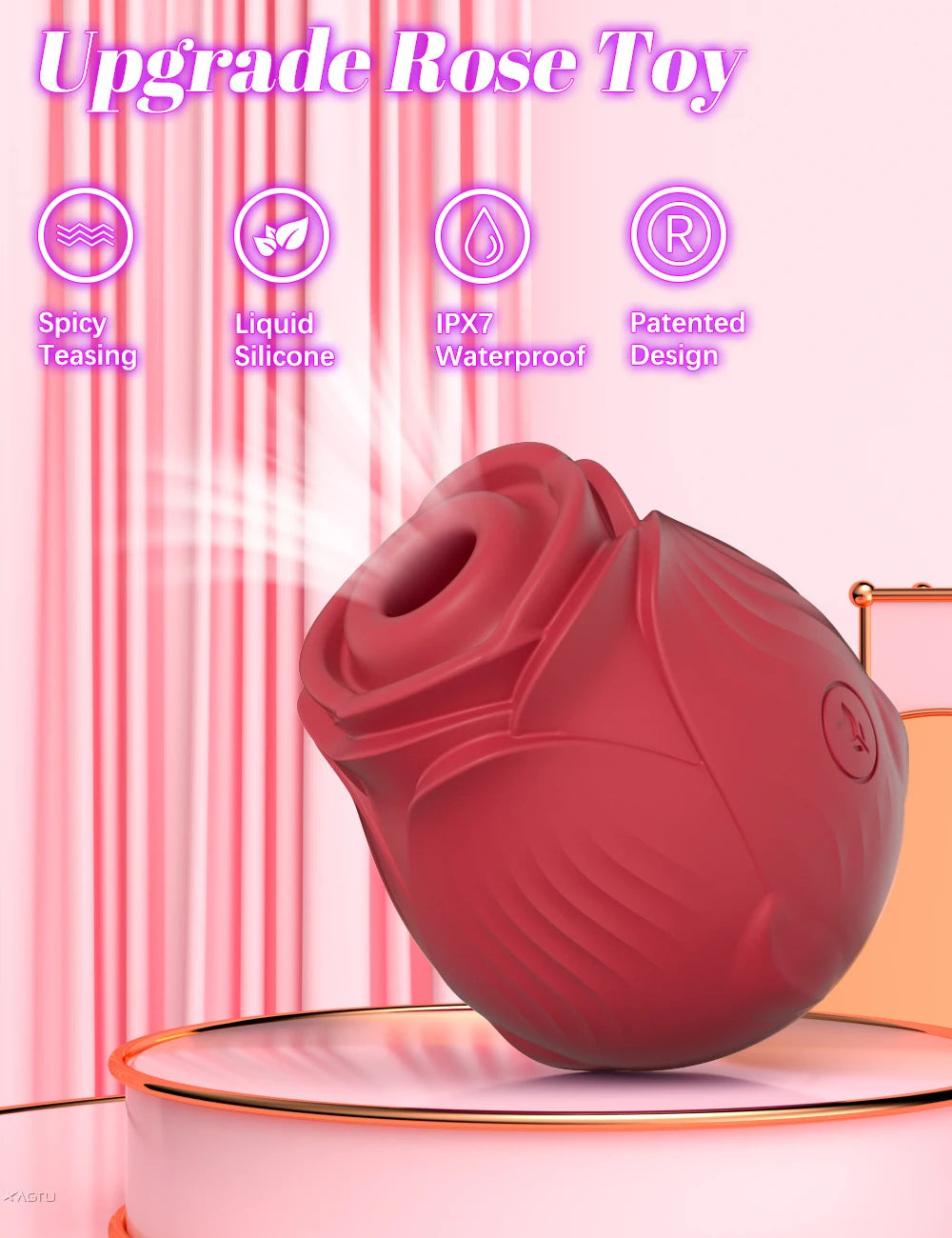 Leistungsstarker Saugvibrator für Frauen Vakuum-Klitorisstimulator Oralsauger für weibliche Brustwarzen Klitoris-Sauger Vibrations-Sexspielzeug für Erwachsene Rosen-Spielzeug