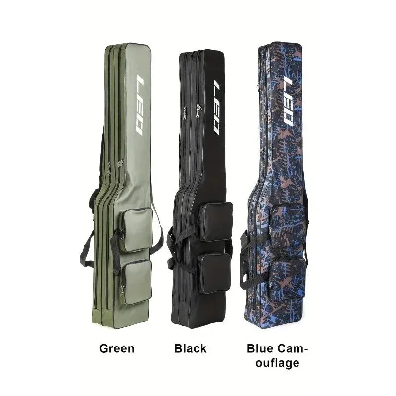 1.3m 2-layer Foldable Large Belly Sea Fishing Bag Portable Large Capacity Fishing Tackle Storage Bag Outdoor Fishing Tool Kit