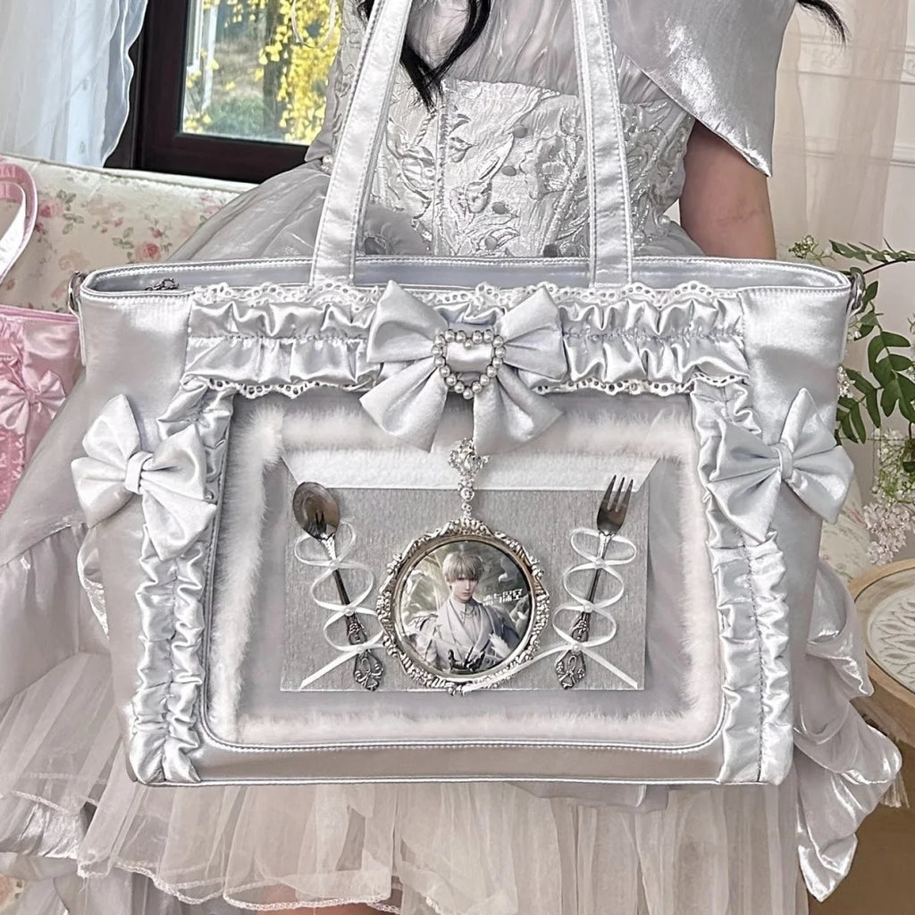 Neue Y2K Süße Japanische Ita Bag Lolita Mädchen Transparente Umhängetasche Große Kapazität Umhängetasche Lässige Tasche DIY Display Handtaschen