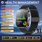 Neue Herren Smartwatch für präzise Gesundheitsdiagnose: EKG, Blutdruck, Blutsauerstoff, Blutfett, Harnsäure, Temperatur, Bluetooth-Anruf