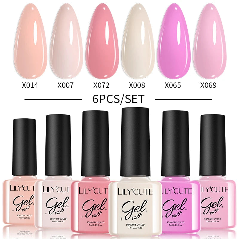LILYCUTE Nagelgel-Politur-Set, Rosa Grün, Frühling, DIY-Nagelkunst-Design, lang anhaltend, Soak Off UV Gel, Maniküre, Malgel, Vernis-Kit