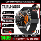 2026 Neue TANK Ultra 1400mAh Akku Militär Smartwatch 10ATM Wasserdicht Herzfrequenz Taktische LED Taschenlampe Herren Sportarmband
