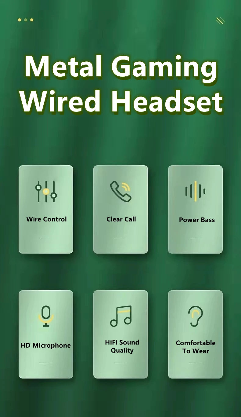Gamer kabelgebundene Kopfhörer Gaming kabelgebundene Ohrhörer Metall HiFi Bass Stereo 3,5mm Ohrhörer Earbud für Handy Computer Mikrofon L-Klinke magnetisch