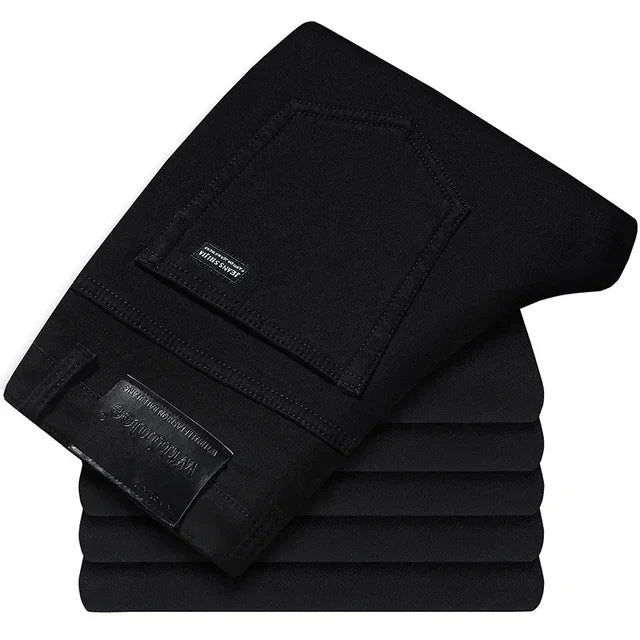 2024 Gerade, normale blaue Stretch-Jeans Frühling Herbst Herren Klassische Jeans Business Fashion Smart Jeans für Herren