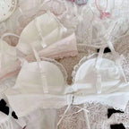 Lolita Mädchen Spitzen-BH-Sets Damen Unterwäsche Intimates Bralette Dessous Japanisch Rüschen Süß Sexy Dünne Körbchen Höschen