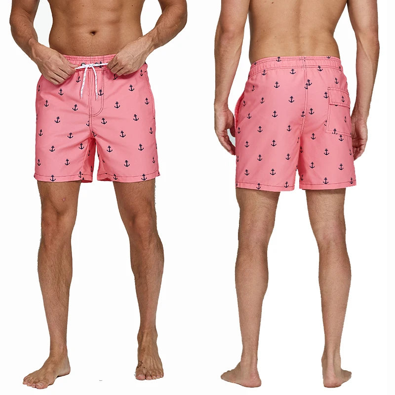 Escatch Schnelltrocknende Sommer Badeshorts für Herren, Beach Boardshorts, Badehosen für Männer, Schwimmhosen, Herren Sportbekleidung, Strandmode, Fitness Übergrößen