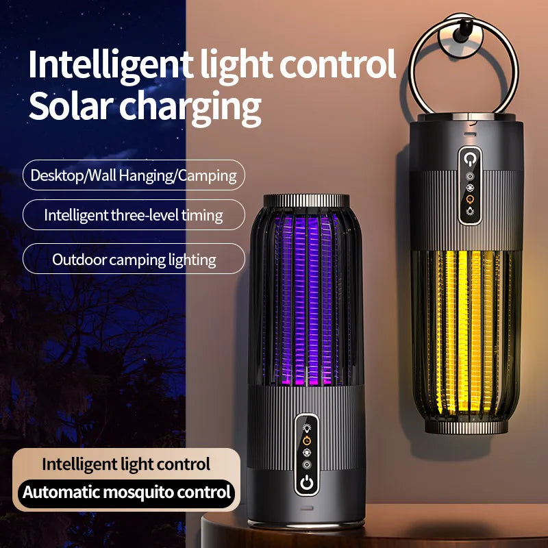 2500V Solar-Mückenvernichter, solarbetrieben, Outdoor-Camping-Mückenlampe, 3-Stufen-Timersteuerung, Mückentöter
