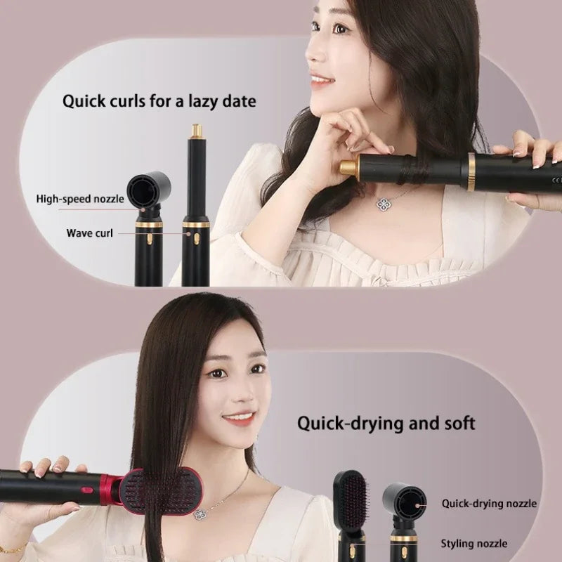 5-in-1 Warmluftbürste Heißluftkamm-Set Professioneller Lockenstab Haarglätter Styling-Tool für professionelle Haartrockner