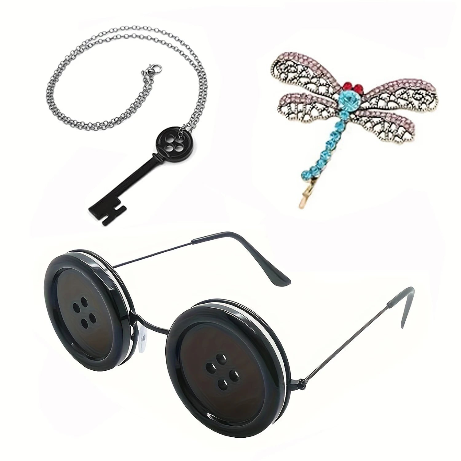 1PC/2PC Coraline Knöpfe Augen Brille Halloween Cosplay Brillen Requisiten Neuheit Lustige Brillen für Other Mother Kostüm Zubehör