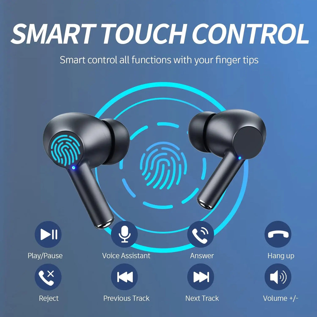 Kabellose Bluetooth 5.3 Kopfhörer 60 Std. Wiedergabezeit LED-Leistungsanzeige Ohrhörer Mikrofon Geräuschunterdrückung Stereo Sound Earphones
