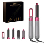 5-in-1-Haartrockner- und Heißluftkammbürste mit Lockenstab und Haarglätter zum schnellen Trocknen, Locken, Glätten und Stylen