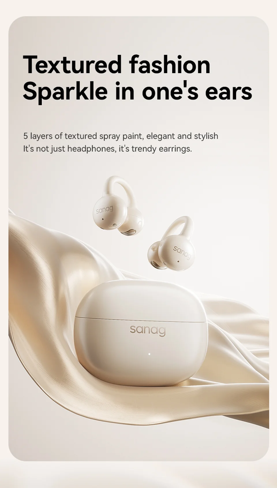 Sanag Z60S Ohrclip-Kopfhörer OWS HiFi-Sound Open-Ear-Ohrhörer Audífonos Bluetooth Kabellose Kopfhörer Flash-Sale Headset