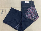 Vintage Low Waist Hip Hop Kirschblüten bestickte Jeans Weite Hose Y2K Kleidung Herren Damen Bestickte Baggy Jeans