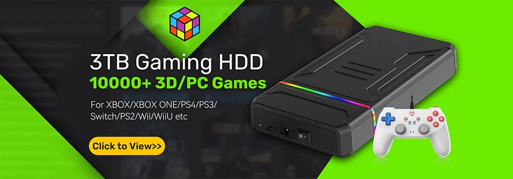 Launchbox 2T Spiele-Festplatte für PS4/PS3/PS2/Wii/WiiU/GAMECUBE etc. mit über 4200 3D/PC-Spielen, tragbare Spielekonsole für Laptops