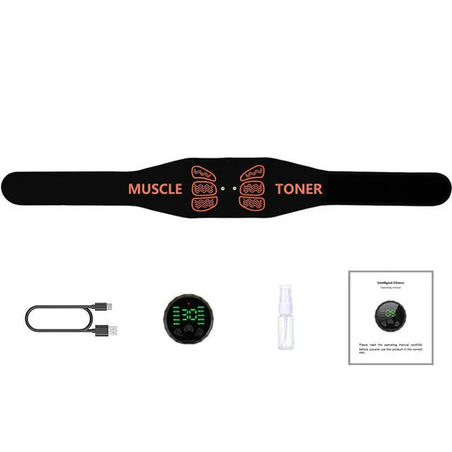 Bauchmuskelstimulator, Gewichtsgürtel, Bauchstraffungsgürtel, Muskeltrainer, Rücken-Taillen-Heimfitness, Schlankheitsmassagegerät, USB wiederaufladbar