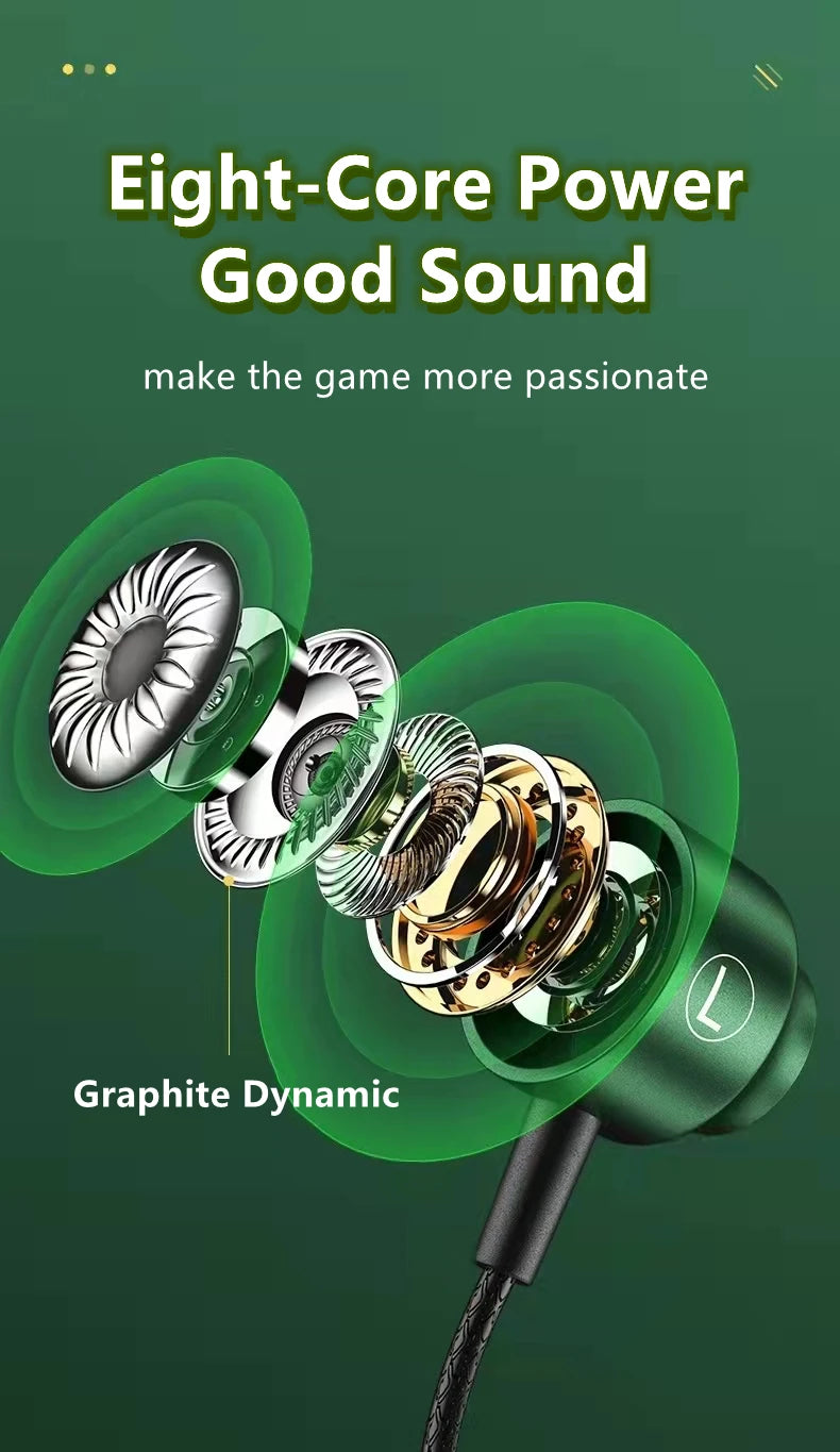 Gamer kabelgebundene Kopfhörer Gaming kabelgebundene Ohrhörer Metall HiFi Bass Stereo 3,5mm Ohrhörer Earbud für Handy Computer Mikrofon L-Klinke magnetisch