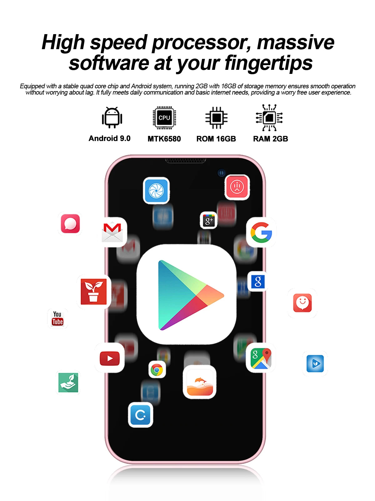 SERVO 17SE MINI 3G winziges Smartphone Android System Play Store 2GB+16GB WhatsApp GPS WiFi Dual-SIM 3.0" kleines intelligentes Handy