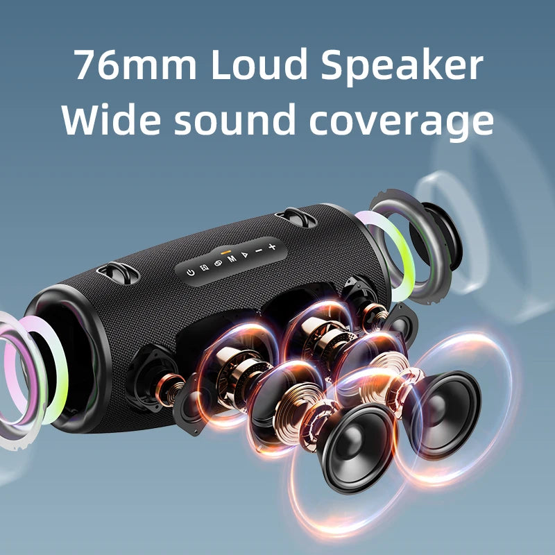 ZEALOT-S87 Outdoor Tragbarer kabelloser Bluetooth-Lautsprecher 80 W Hochleistungssubwoofer IPX6 Wasserdicht Camping