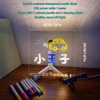 Anhang mit 7 bunten Stiften, leuchtendem Acryl-Nachrichtenbrett, wiederbeschreibbarem DIY-leuchtendem Zeichenbrett für Kinder, Nachrichtenlampe 2026
