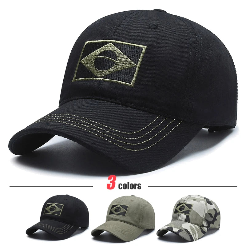 Unisex Brazilian Flag Embroidery Tactical Baseball Cap Classic Fashion Men and Women Outdoor Leisure Sports Summer Sunshade Hat Hauptbild