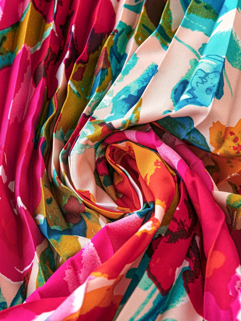 Frühling Sommer Damen Eleganter Blumenprint Langer Rock Freizeit Hochtailliert Party Schmaler A-Linien Faltenrock