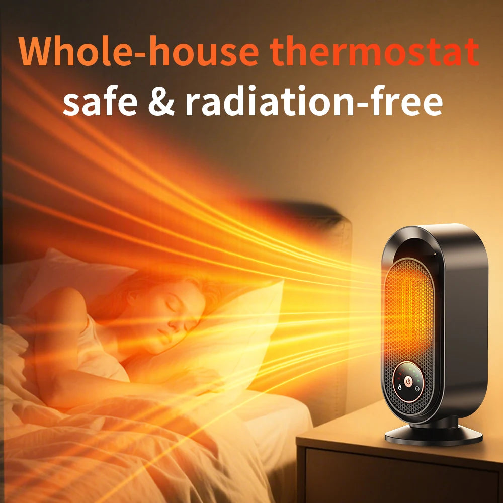 1000W Elektrische Heizung Tragbarer Mini-Tischheizlüfter Intelligenter Warmluftbläser für Zuhause Schlafzimmer Büro Wärmegerät für den Winter
