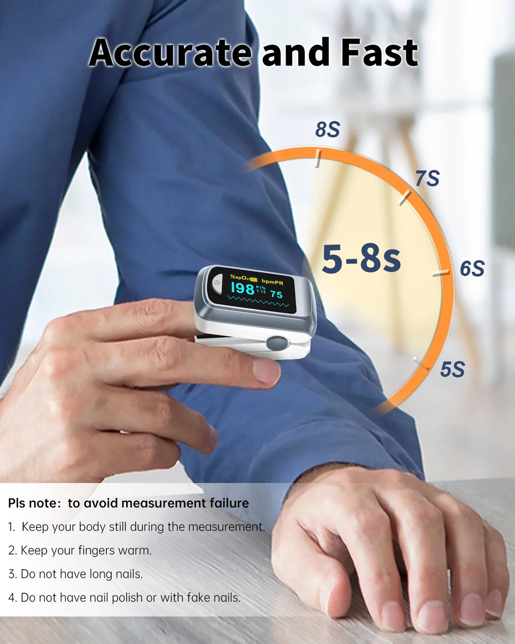 【Lokalversand】HealthTree Fingerpulsoximeter Blutsauerstoffsättigung SpO2 PI Oximeter Pulsoximeter Bluetooth APP-Steuerung