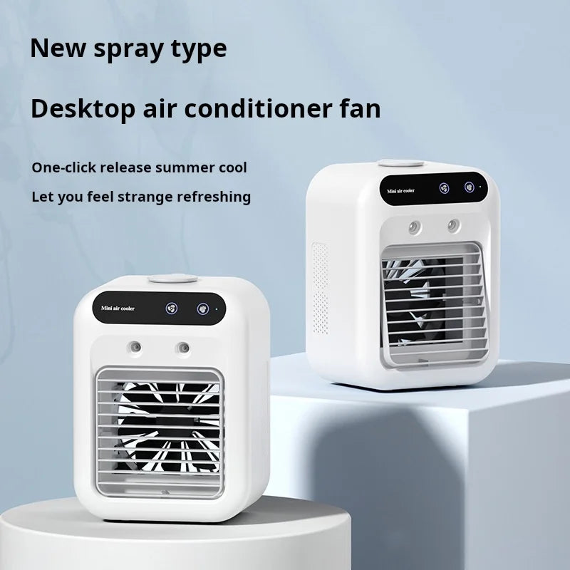 Mini USB Schreibtischventilator, tragbar, leise, kühler Klimaanlage für Schlafzimmer und Zuhause mit Befeuchtungs-Sprühfunktion, Tischventilator