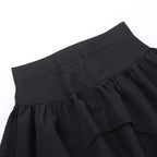Sommer-Fashion Kurze Röcke Neue sexy Damen Gothic Punk Irreguläre Röcke Einfarbig Tunnelzug zum Binden Geraffte Rüschen Minirock