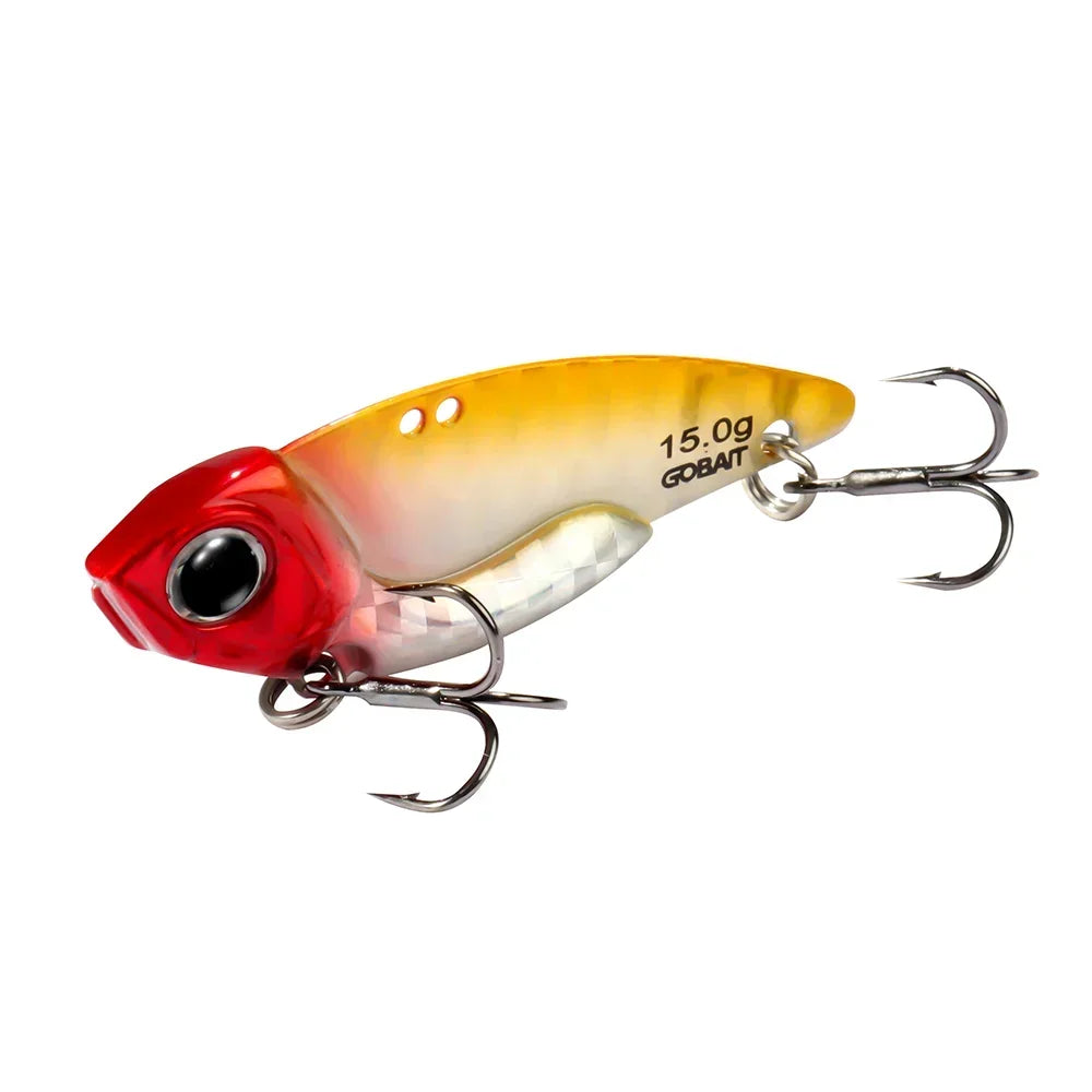 Metall Jig VIB Köder 7g 10g 15g Löffel Spinner Laserlackierung Angelgerät Drillinge Swimbait Pesca Bait Spinnerbait VIBRATION