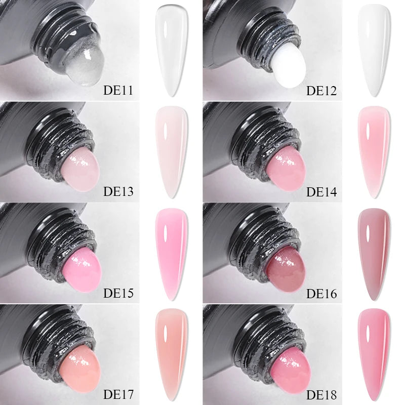 24-teiliges Set 20ml Poly Nail Extension Gel Kit Mini-UV-Lampe Versiegelung mit Basislack Überlack Professionelles Poly-UV-Nagelgel-Kit Starter-Kit