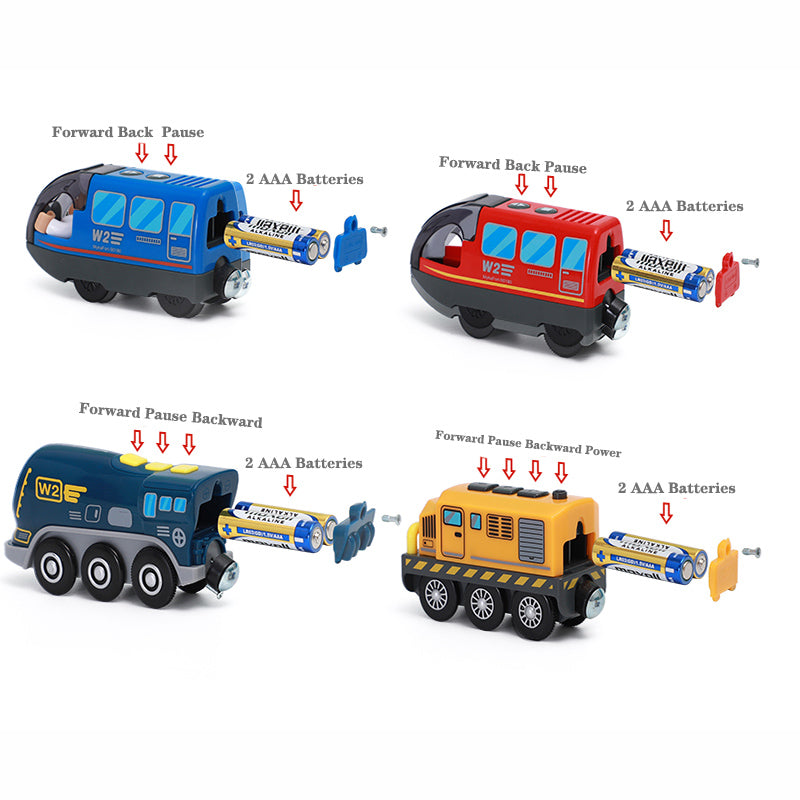 Eisenbahn-Holzzug-Spielzeug Magnet-Set Elektroauto Lokomotive Diecast Slot Passt für alle Holzmarken Biro Eisenbahnschienen für Kinder