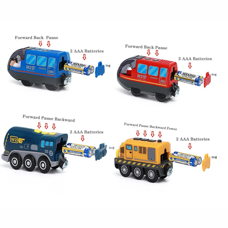 Eisenbahn-Holzzug-Spielzeug Magnet-Set Elektroauto Lokomotive Diecast Slot Passt für alle Holzmarken Biro Eisenbahnschienen für Kinder
