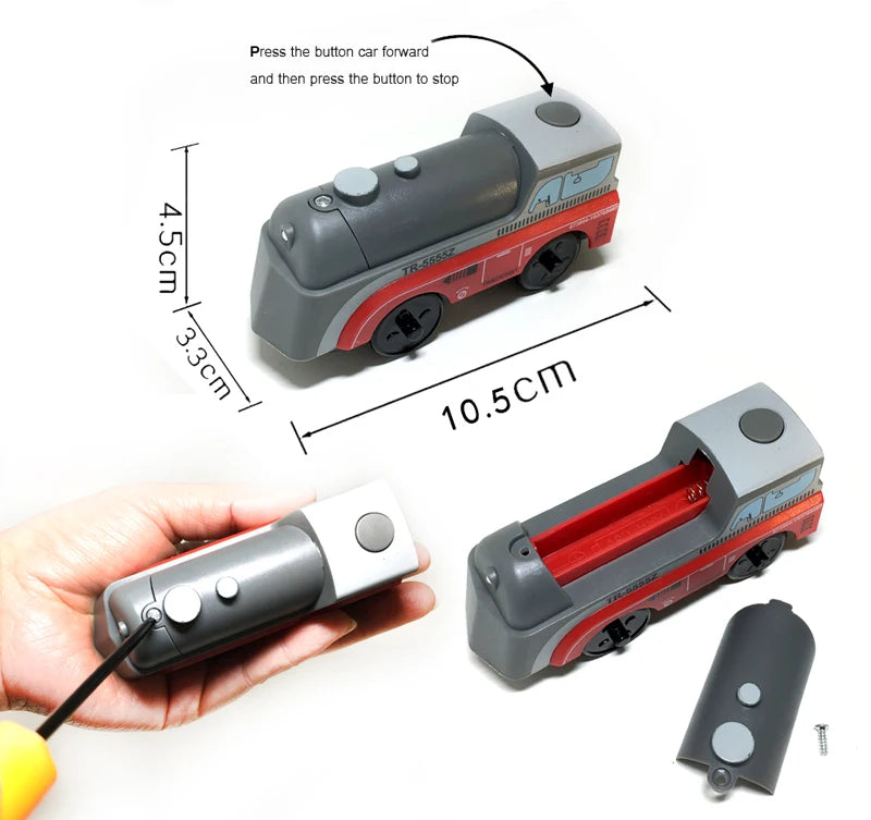 Elektrische Zuglokomotive Magnetisches Auto Druckguss-Modell Steckplatz passend für alle Marken Holzzugschienenbahn für Kinder Spielzeug W02