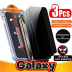 3 Stück Blickschutzfolie aus gehärtetem Glas für Galaxy S25 S24 S23 S22 Serie Einfache Installation