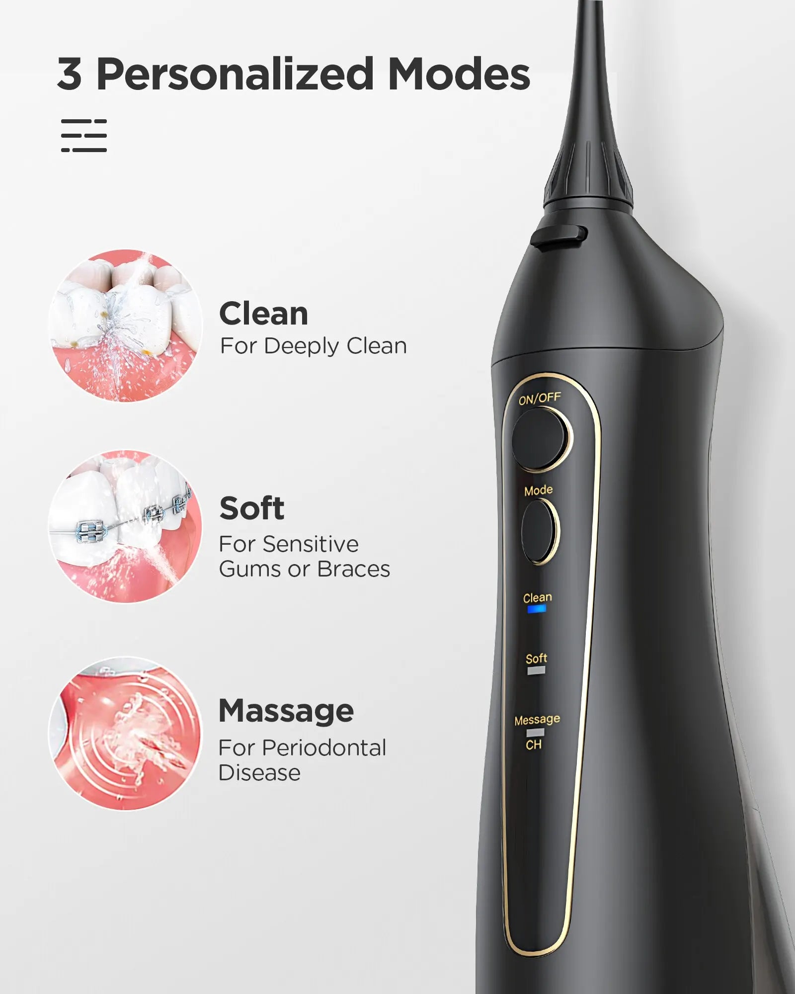 Fairywill Water Dental Flosser Zähne Tragbarer kabelloser USB Munddusche Reiniger IPX7 Wasserdichtes Elektrische Zahnbürsten Set Zuhause