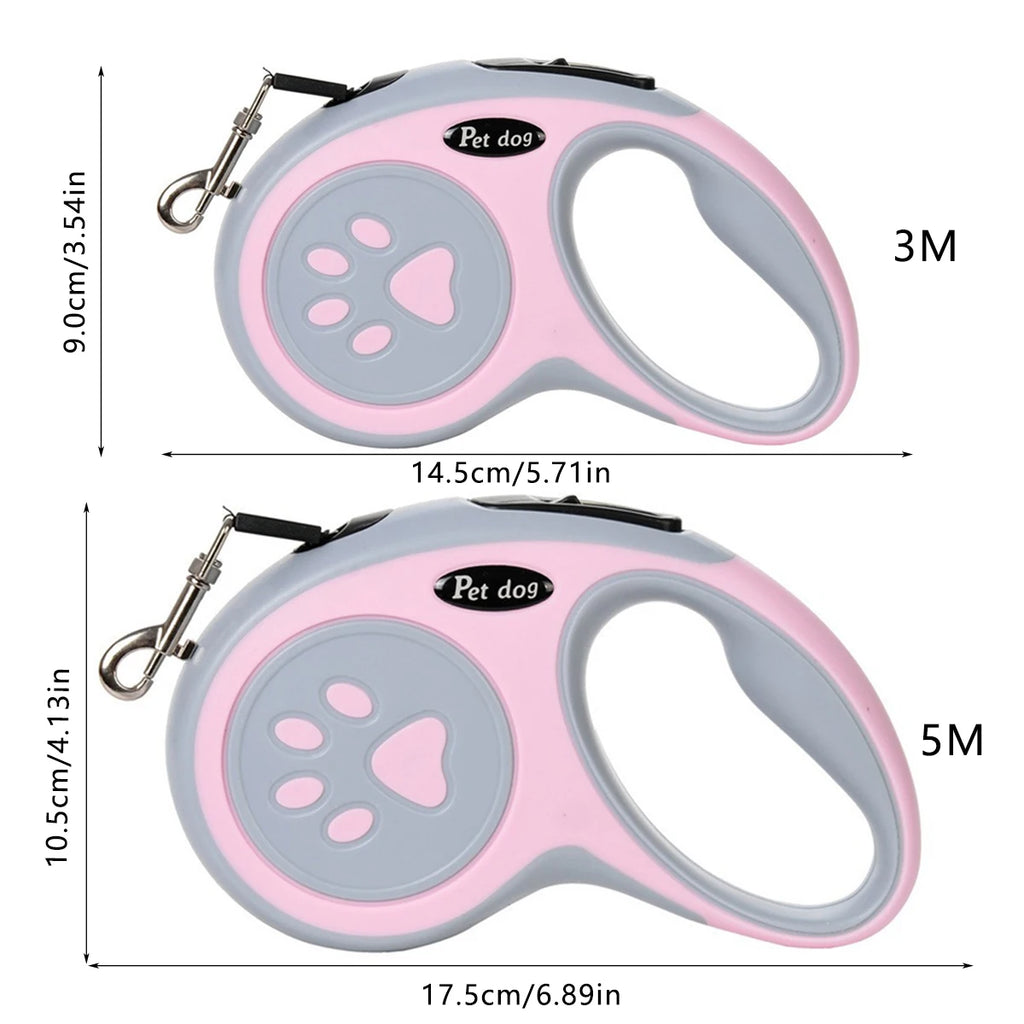 3m 5m Paw Dog Leash For Small Medium Large Dogs Outdoor Lead Walking Puppy Strong Retractable Nylon Rope Yorkies Pet Supplies