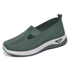 Damen Neue Sommerschuhe Mesh Atmungsaktive Sneaker Leichte Slip-on Plateau Freizeitschuhe Damen Rutschfeste Gehschuhe Gewebte Schuhe