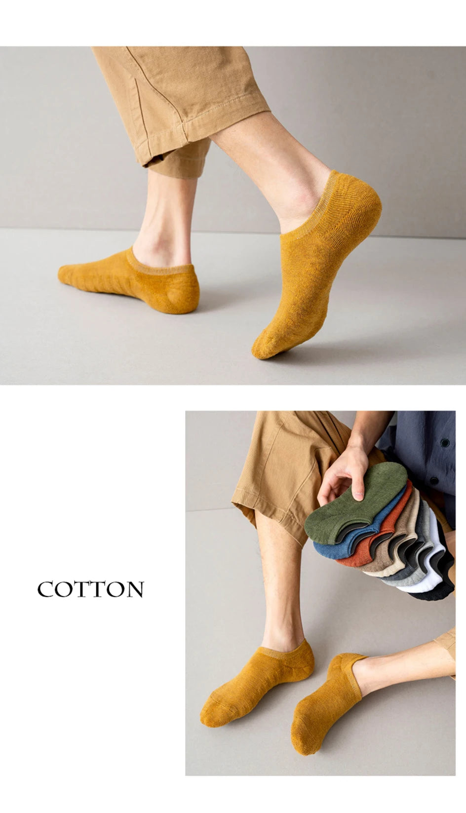 5 Paar Herren Baumwoll Kurzsocken Hochwertige Crew Ankle Casual Weiche Rutschfeste Atmungsaktive Low-Cut Sommer Herbst Socken für Herren