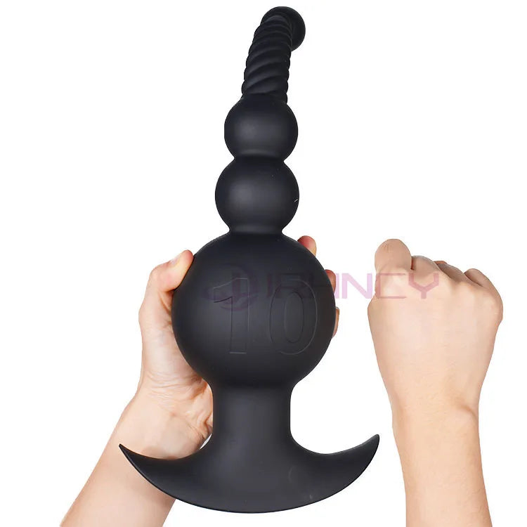 3-10cm Großer Analsex Plug mit Schwanz Sexspielzeug für Erwachsene Spiele Paare DIY Cosplay Großer Butt Plug Silikon Weich Lang Anal Beads Frauen