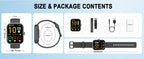 Smartwatch (Anrufe annehmen/tätigen), 1,96" Smartwatch, Fitness-Tracker, Schlafmonitor, Schrittzähler, über 100 Sportmodi, IP68 wasserdicht