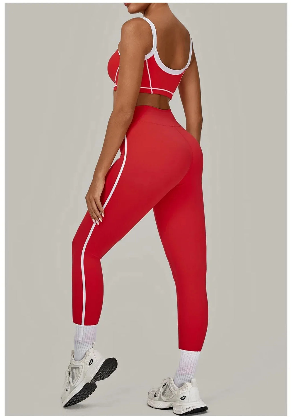 2PCS Damen Yoga-Set Hohe Taille Peach Hip Herausnehmbare Polsterung Sport-BH Hose Fitnessanzug Laufen Workout Gym Leggings Yoga-Set