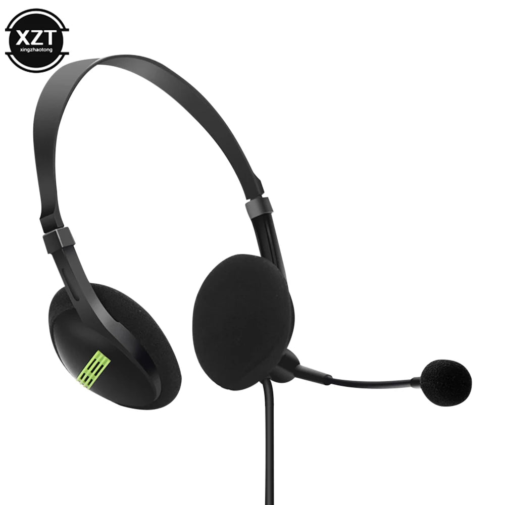 3,5-mm-Kabelkopfhörer mit Geräuschunterdrückung, verstellbare Ohrhörer, Business-Headset mit Mikrofon für PC/Laptop/Computer