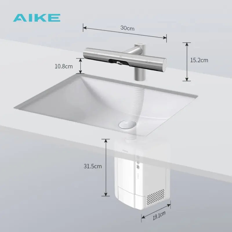 AIKE Airblade Wasserhahn Händetrockner Automatische Bad Händewasch- und Trockenmaschine Waschraum Armaturen Luft Wasserhahn Leistungsstarker Händetrockner