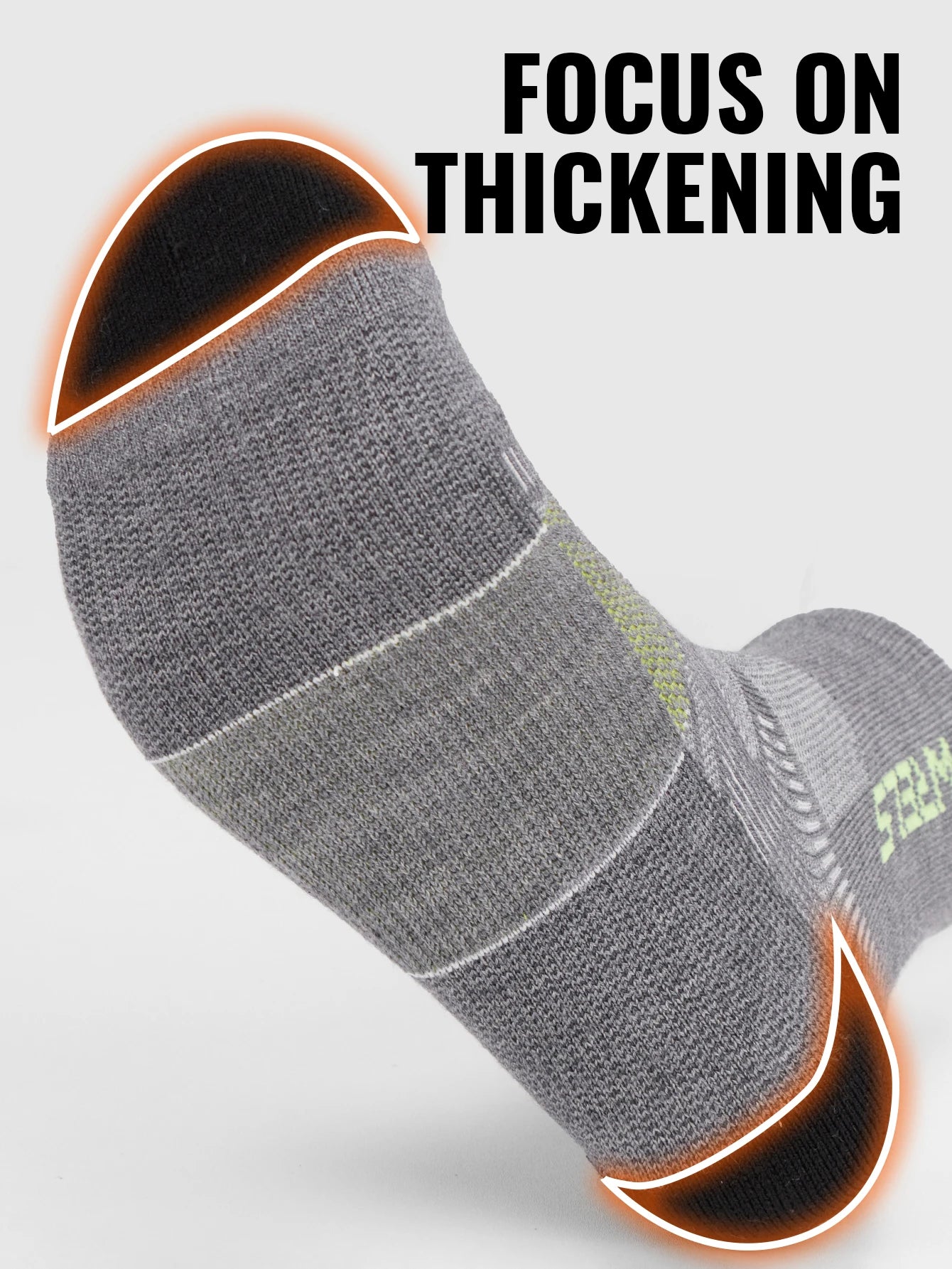 WRELS 1/2/3 Paar Merinowollsocken Wander-Laufsocken Atmungsaktiv Gepolstert Schweißableitend Warm Thermisch Kompressions-Wollsocken